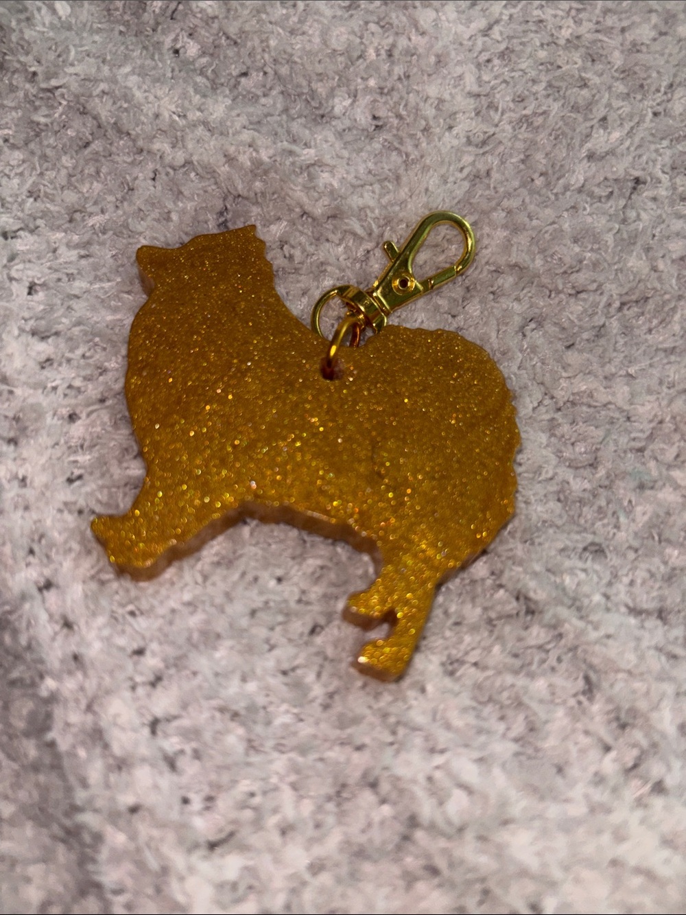 Gold Dog Keychain (handmade)